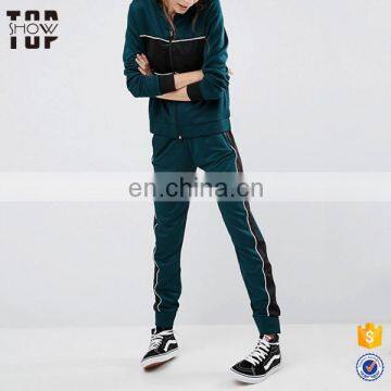 Made in china zip fastening fitted women tracksuit designers tracksuits