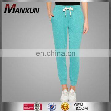 Alibaba china custom 100% cotton light green women ladies jogger pants sweatpants