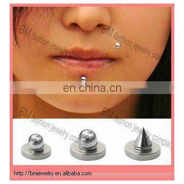 Stainless steel magnetic fake labret lip ring non-piercing body jewelry