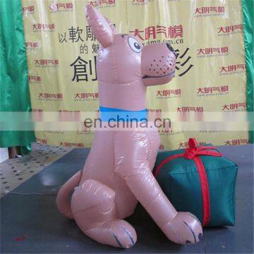 customized outdoor cartoon christmas dog with gift boxes animal costume inflatable