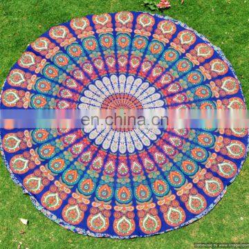 Indian Tapestries Hippie Mandala Round Bohemian Hippie Beach Throw Handmade Beach throw Table Cover Wall Hanging Picnic Yoga Mat