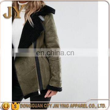 Hot Selling Winter Apparel in America Wholesale OEM Service Women Khaki Faux-suede Jackets JYABC048 photo-5