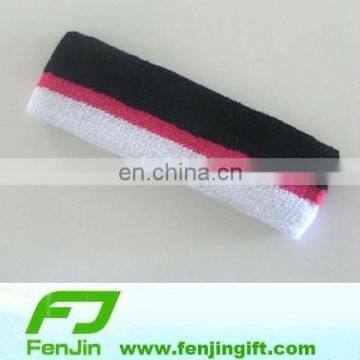 3 Color Striped sport terry headband