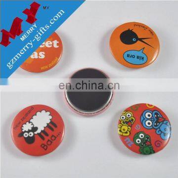 Made in China colorful printing magnetic button badge with clip