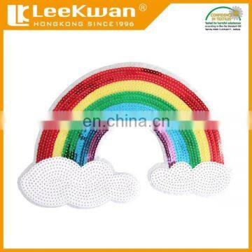 Colorful rainbow sequin embroidered applique