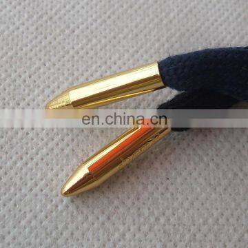 top selling gold metal accessory bullet drip tip fashion shoelace aglets with custom logo