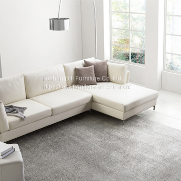 Home Furniture Italian Style Modern Living Room Leather Feather Sofa photo-2