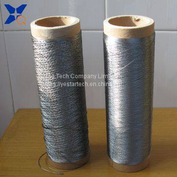 pure 316L stainless steel fiber filaments twist thread 13micron-100filaments-3plies for wearable garments-XTAA077