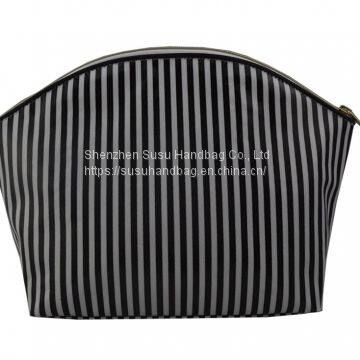 PVC Coated Canvas Striped Makeup Bags Pattern