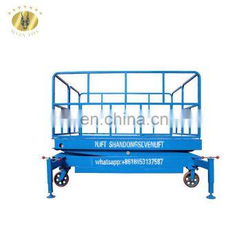7LSJY Shandong SevenLift 1000KG 3m High Manual Electrical Power Hydraulic Scissor Heavy Duty Electric Hydraulic Lift Table