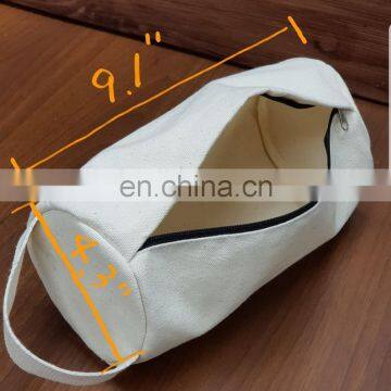 Cylinder Cotton Oxford zipper Pouch / 100% Cotton stury fabric used