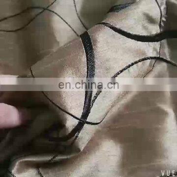 Cheap Embroidered Circle Faux Silk Curtain with Lining for Sale