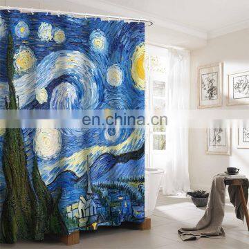 Custom printing waterproof shower curtain 3d