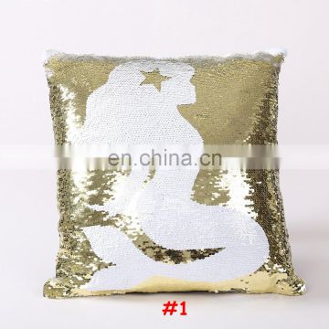 Magic Pillow case Home Double Color Glitter Sequins Throw Pillow Case Bling Decor 6colors