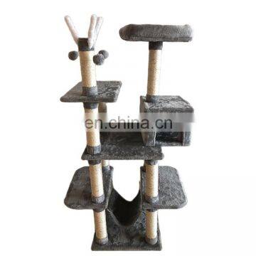 Quick Order Cats Kittens Fun Furniture Condos Wall Pet Cat Scratcher Tree Tower With Balls and Hammock photo-3