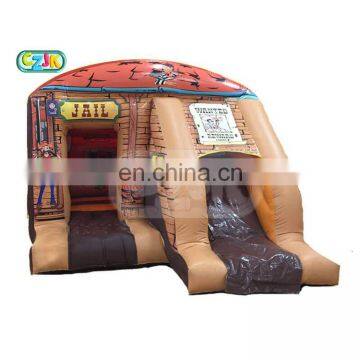 jail inflatable bouncer jumping bouncy castle bounce house with slide