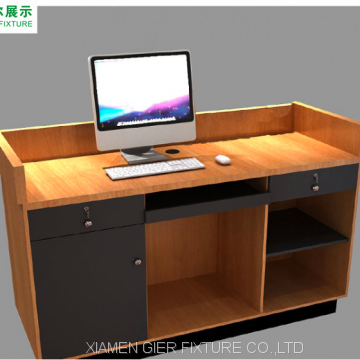 Antique Reception Counter Desk Solid Wood Table Checkout Counter photo-2