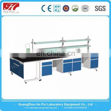 Laboratory Furniture Chemical Island Lab Bench with Reagent shelf for pharmacology lab bench