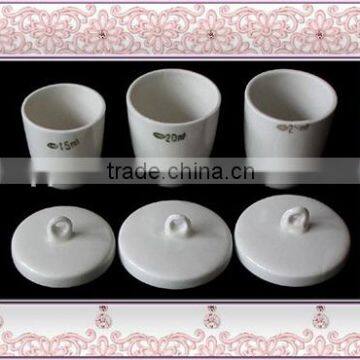 high quality and cheap 5ml~500ml Glazed tall High Form Porcelain crucible with lid for lab