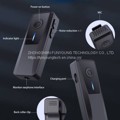 Lavalier Clip-on Wireless Microphone Bluetooth Cell Phone Live Special Noise-canceling Lapel Clip Microphone Recording Equipment Clip Microphone photo-3