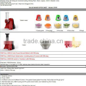 Newest eco-friendly 2 in 1 vegetable Slicer and frozen fruit maker frozen dessert maker ice cream maker