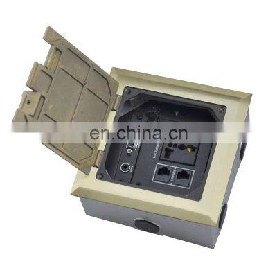 Power And Data Recessed Network Floor Socket , Electrical Outlets Floor Box