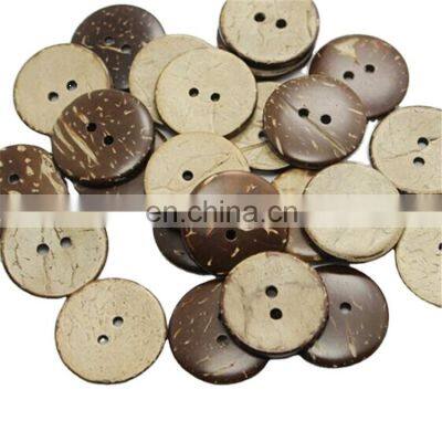 Custom Round 2 Holes Brown Natural Coconut Shell Button For Shirts Clothes