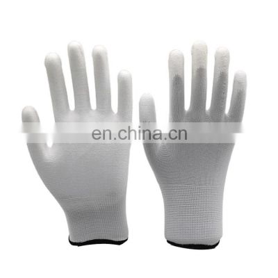 Wonderful Quality Comfortable Palm Fit Coated White PU Glove for Factory Use