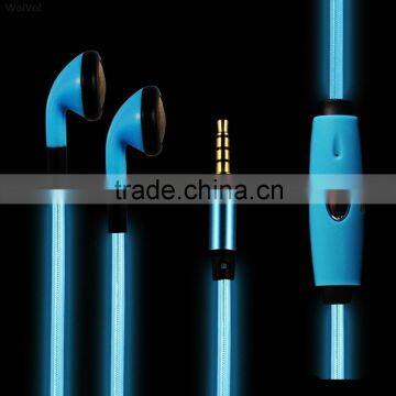 Best Enjoy Music LED Lighting Stereo EL Flash Earphone With Microphone