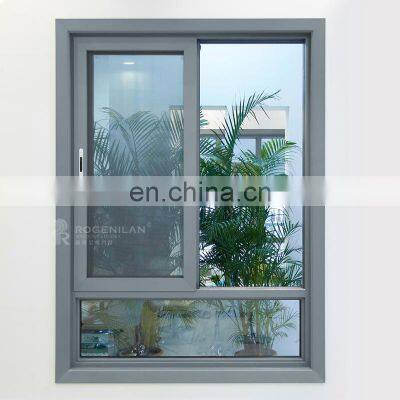 ROGENILAN 140 Series America Style Used Aluminum Double Tempered Glass Sliding Windows photo-4