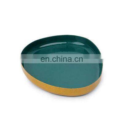 K&B wholesale hot cheap round trays with metal stand decoration serving