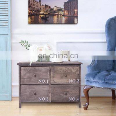 Sideboard Chest of Drawers 4 Drawers Wood Grey White Urban Style Entrance Bedroom photo-2