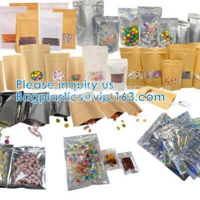 Custom Aluminum Foil Stand Up Flat Pouch Bags Stand Up Pouch Food Bag Protein Zipper Bag, Standup Pouch Bags, Bagease photo-2