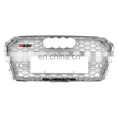 RS4 Car Grille for Audi A4 S4 B9 RS Honeycomb Front Grill Black High Quality Bumper Grill 2017-2019 photo-3