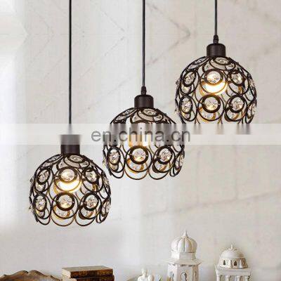 Retro loft industrial iron hanging lights E27 110V 220V LED black pendant lamps for kitchen living room bedroom aisle restaurant