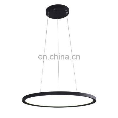 Modern simple indoor aluminum pendant light office lighting 400mm 600mm 800mm 1000mm clear round led panel pendant