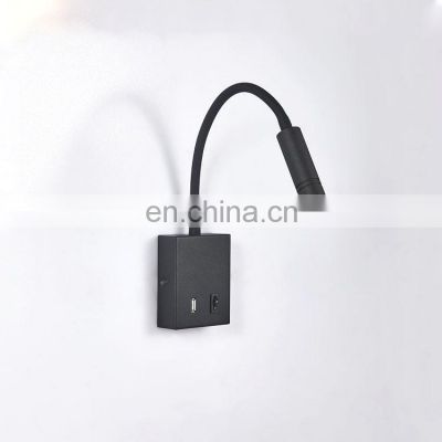 Hot Sale Aluminum 9W White Bedroom Hotel Modern Square Bedside Wall Mounted Reading Light LED Wall Lamp