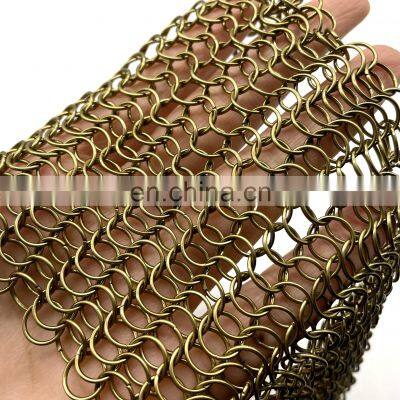 Decorative Chain Copper Ring Metal Mesh For Screens & Room Dividers