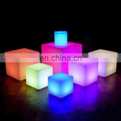 Plastic furniture outdoor furniture LED cube lighting cube luminous party chair tables chairs for event party wedding garden