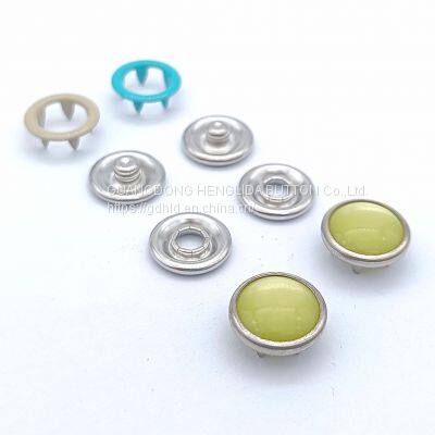 HLD factory custom color 16L 18L pearl Prong snap button for garment