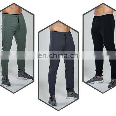 Quick Dry Elastic Drawstring Waist Sports Gym Pants With Zip Side Pocket Reflective Stripe Men's Workout Training Jogging Wear photo-3