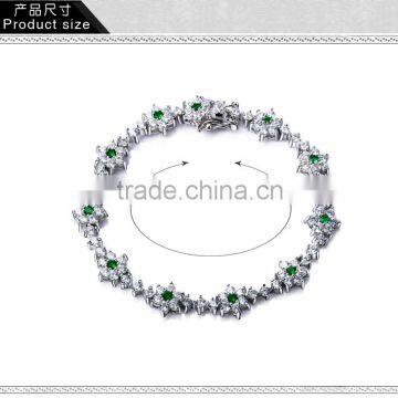 Nice Look Spring Summer 16/17 Flower Design Green Colored Stones Setting Women Bracelet photo-6