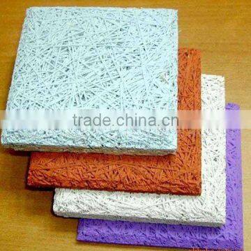 Natural color cement fireproof wood wool acoustic panel