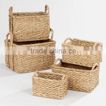 High quality best selling eco-friendly Set of natural Carrier water hyancinth basket from Vietnam