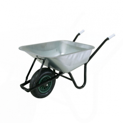 Solid Tire Wheelbarrow for Concrete Mixing - Heavy Gauge Steel & 100L Capacity photo-4
