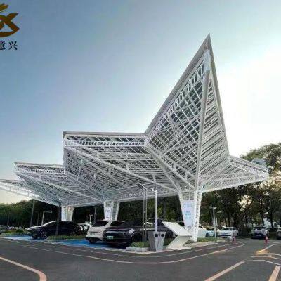 GreenCower G2 BIPV Waterproof Solar Carport With EV Charging Ready–Modular Steel Structure for Commercial&Residential Use