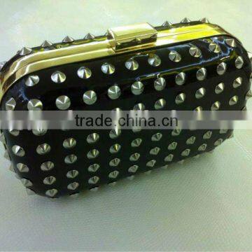 manufacturer sell beautiful rivet evening clutch bag