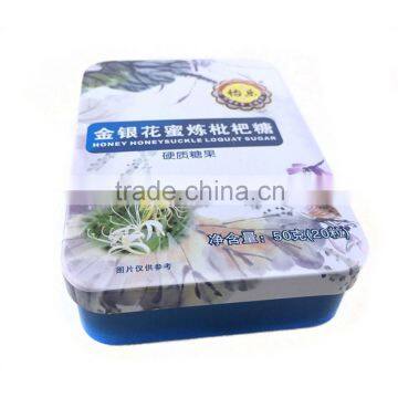 top quality rectangular metal tin box tin box,plaint candy tin box