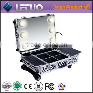 strengthern high quality lighted makeup case with mirror new design lighting makeup case