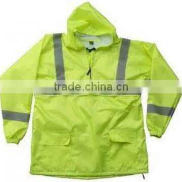 High Visibility Safety Polyester Rain Jacket